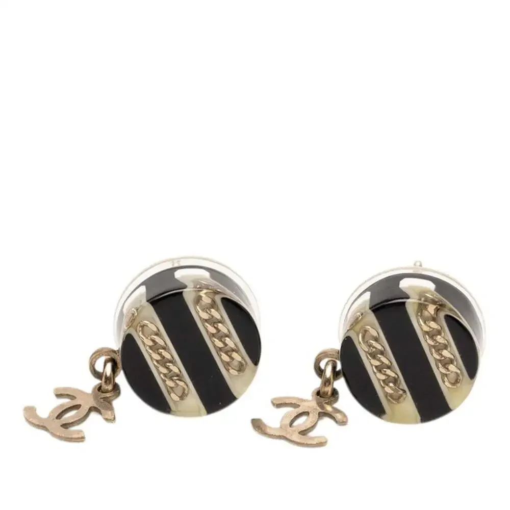 Chanel Cc Logo Earrings Gold-Tone Metal #256792C65B